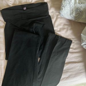 Victoria's Secret All Black Size XS Foldover Bootcut Yoga Pants
